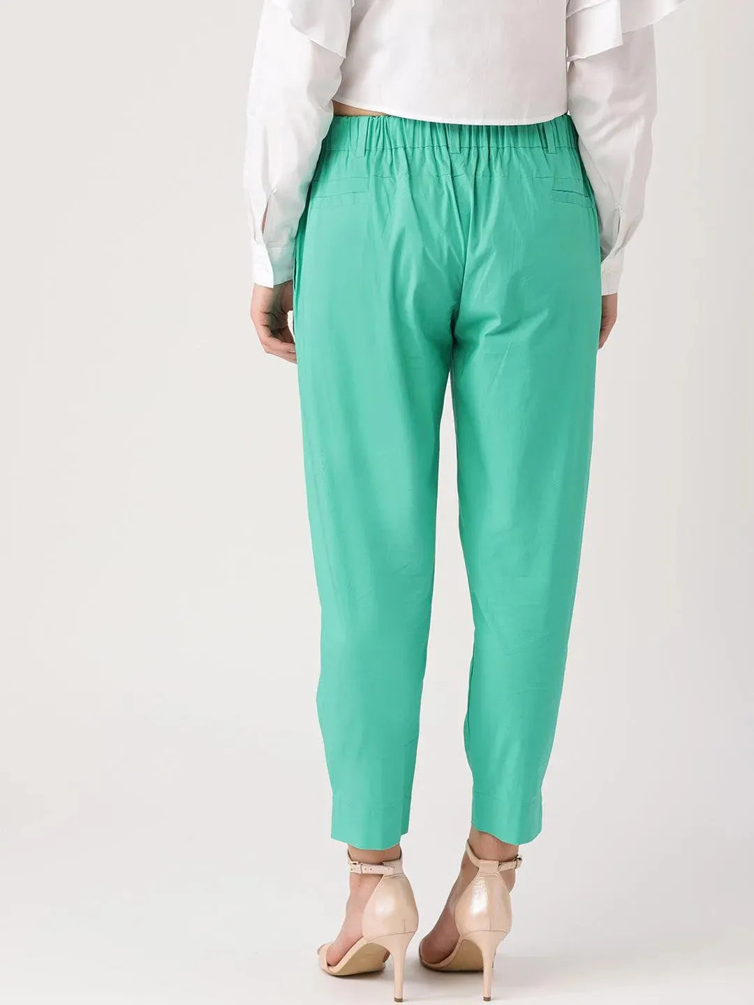 

Buy Green Solid Polyester Trousers - B187-S | Libas Ethnic Wear Online