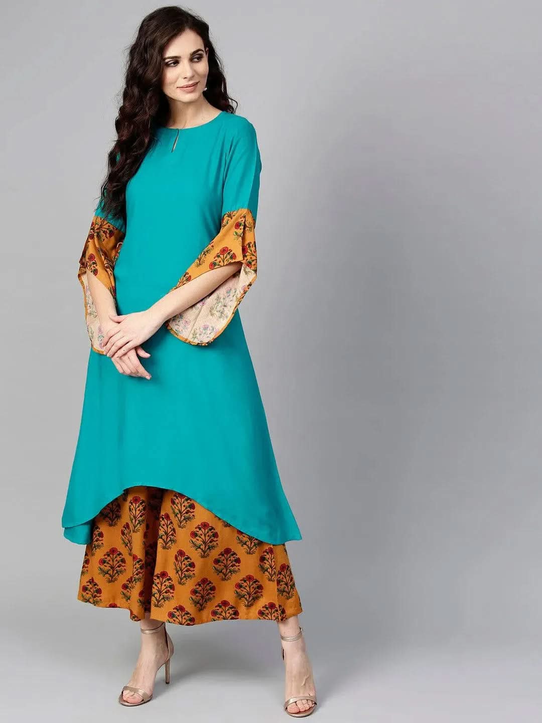 

Buy Green Solid Rayon Kurta Set - 5817-XS | Libas Ethnic Wear Online