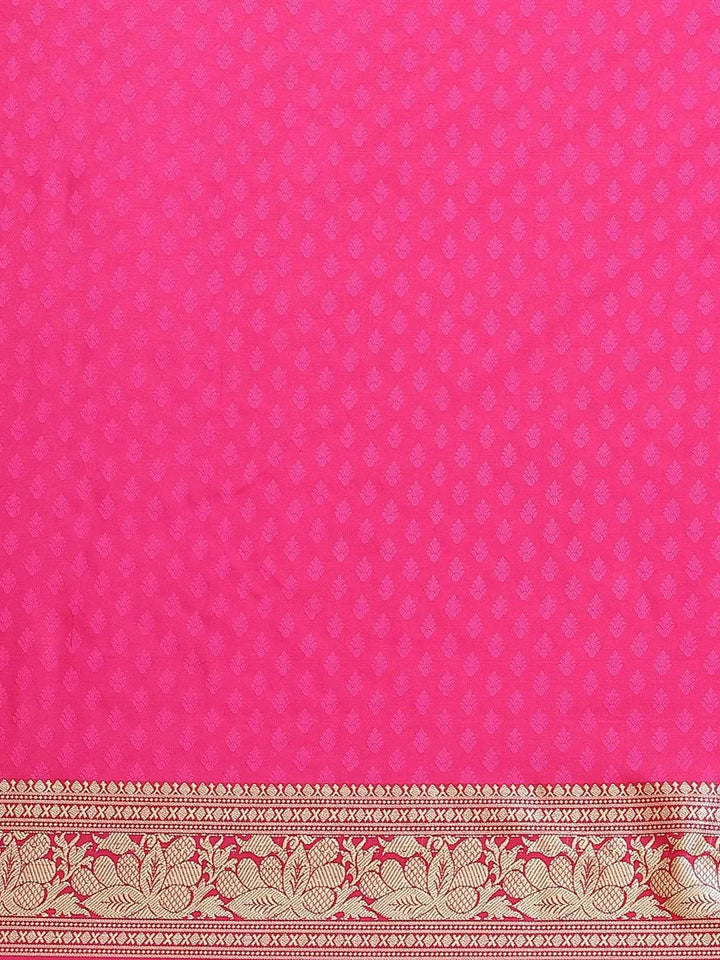 Green Woven Design Brocade Saree - Libas