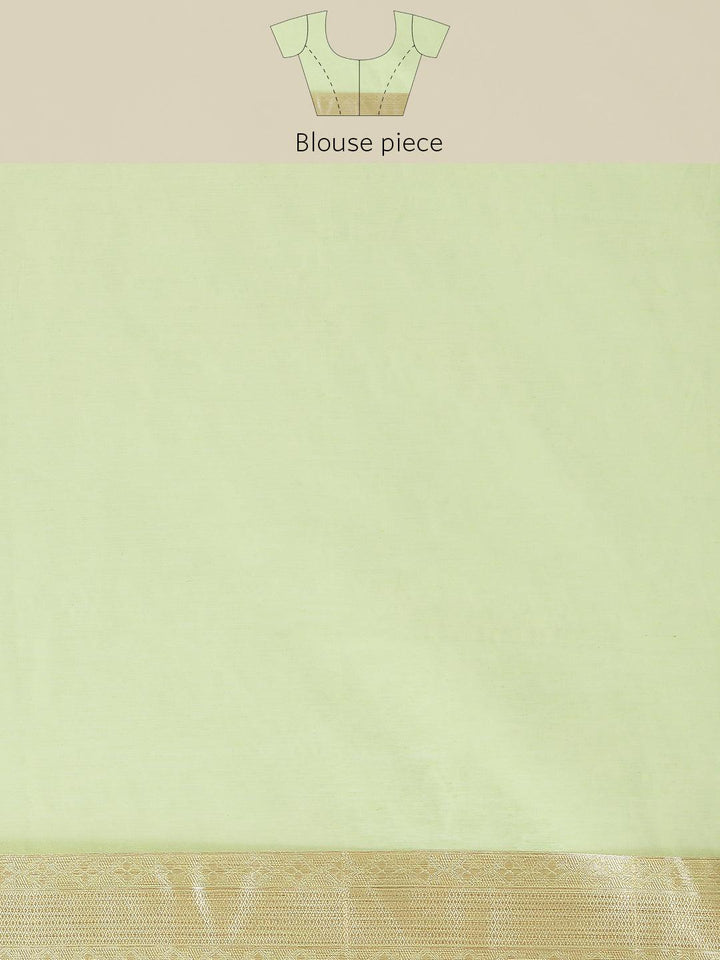 Green Woven Design Brocade Saree - Libas