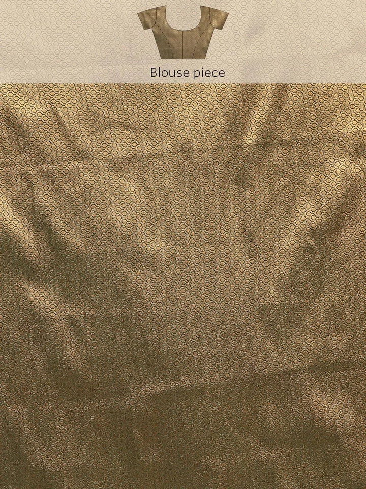 Green Woven Design Brocade Saree - Libas