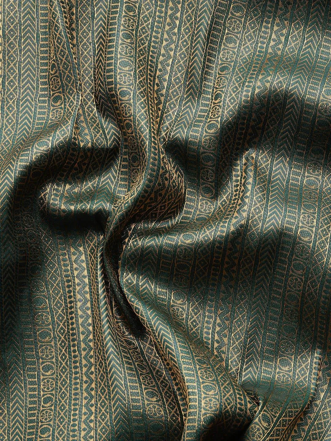 Green Woven Design Brocade Saree - Libas 