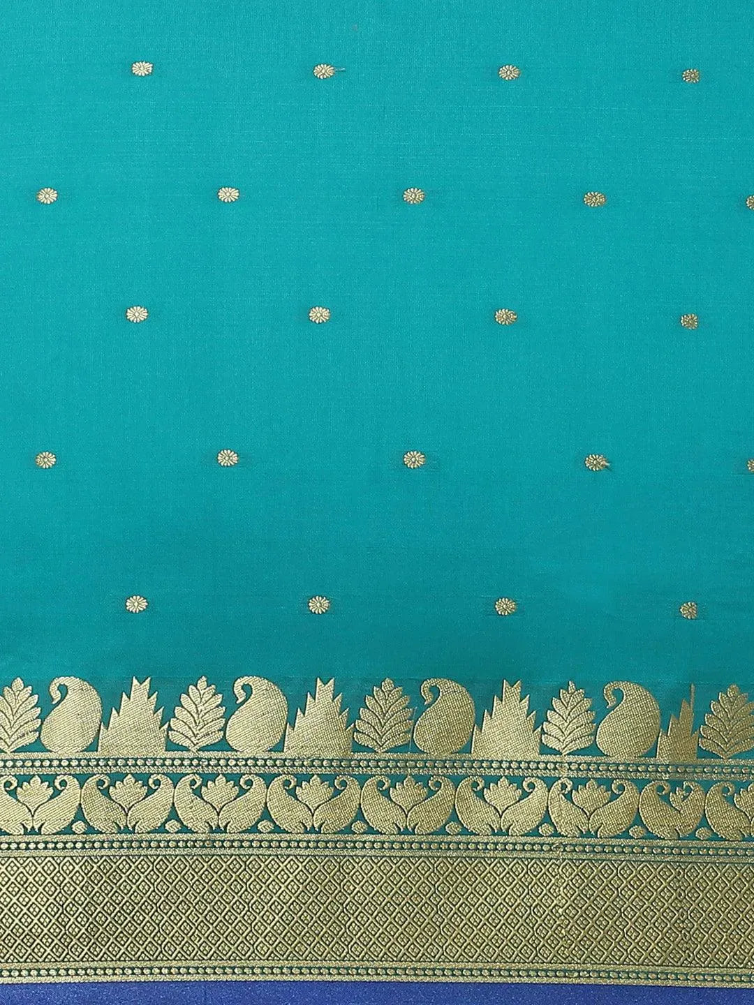 Green Woven Design Silk Saree - Libas 