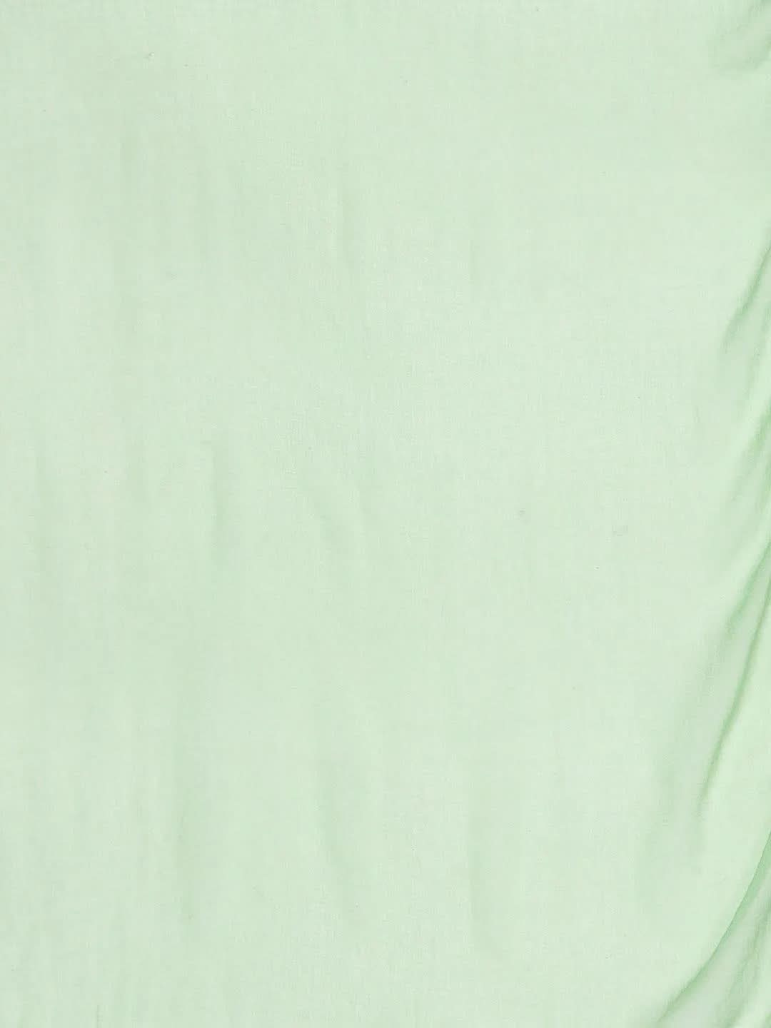 Green Yoke Design Rayon A-Line Suit Set With Trousers - Libas 