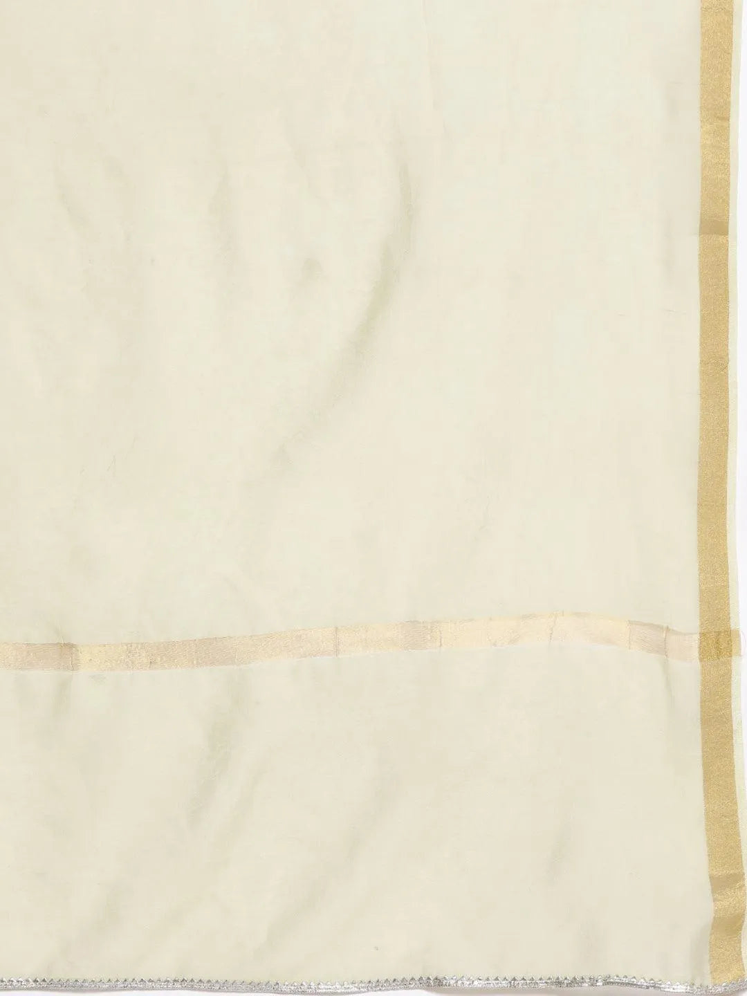 Green Yoke Design Silk Blend A-Line Kurta With Trousers & Dupatta - Libas 