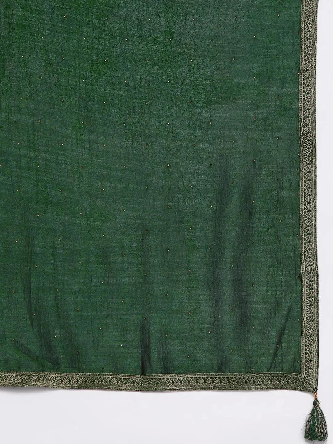 Green Yoke Design Silk Blend Anarkali Suit Set - Libas 