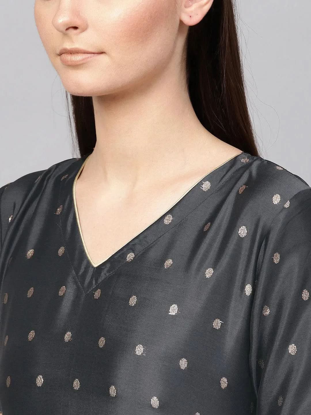 

Buy Grey Embroidered Polyester Suit Set - 6353MJ-XXL | Libas Ethnic Wear Online