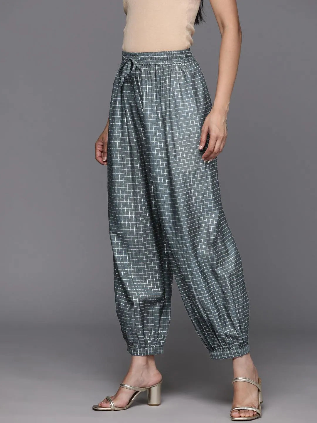 Grey Printed Cotton Salwar - Libas 
