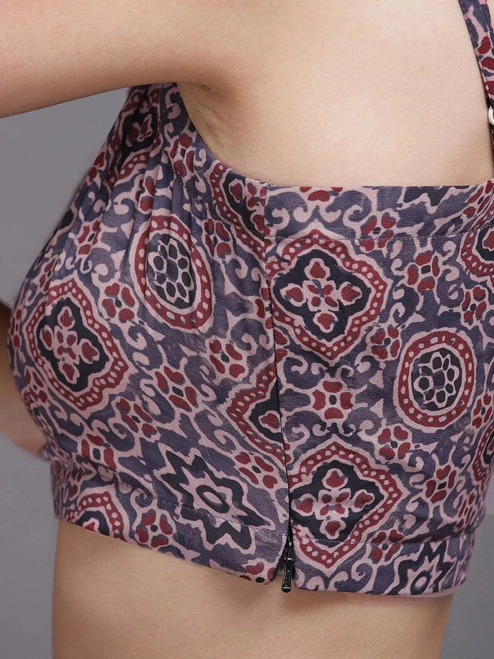 Grey Printed Georgette Co-Ords - Libas