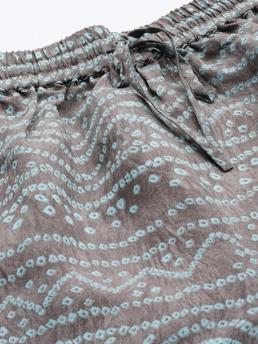 Grey Printed Silk Palazzos - Libas