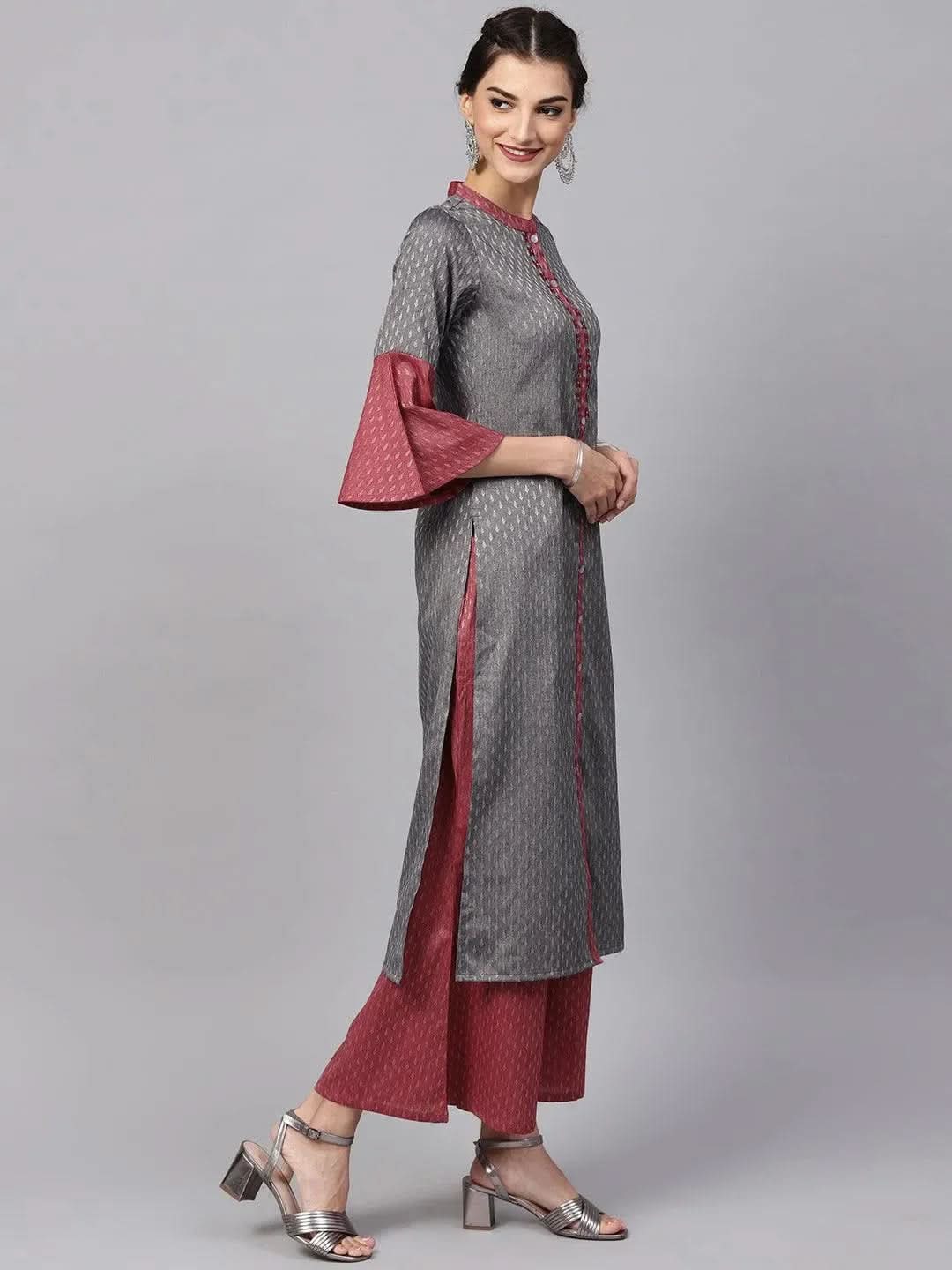 

Buy Grey Self Design Rayon Kurta Set - 6217-XS | Libas Ethnic Wear Online