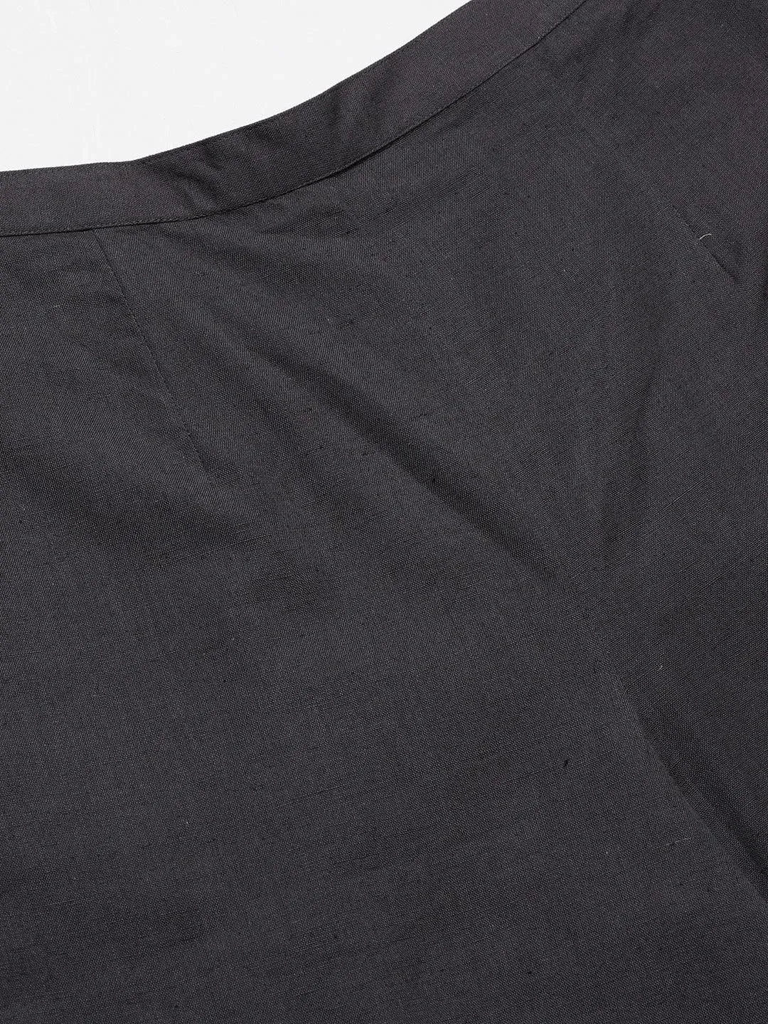 Grey Solid Cotton Trousers - Libas 