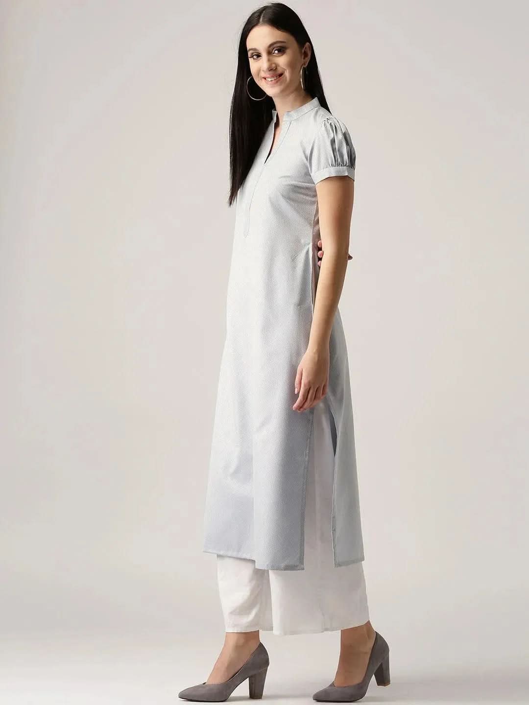 

Buy Grey Solid Polyester Kurta - 4542-XS | Libas Ethnic Wear Online