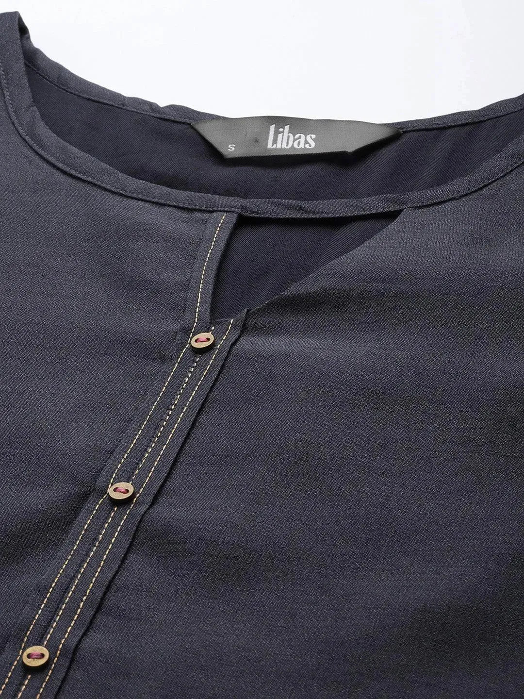 Grey Solid Silk Kurta - Libas 