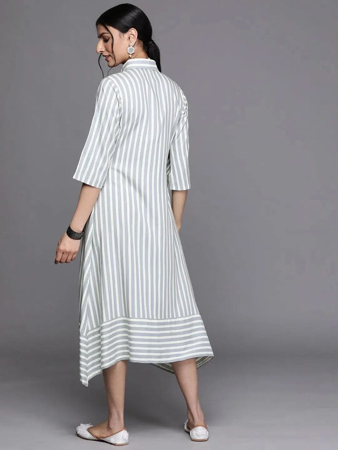 

Buy Grey Striped Rayon Dress - 23341O-XS | Libas Ethnic Wear Online
