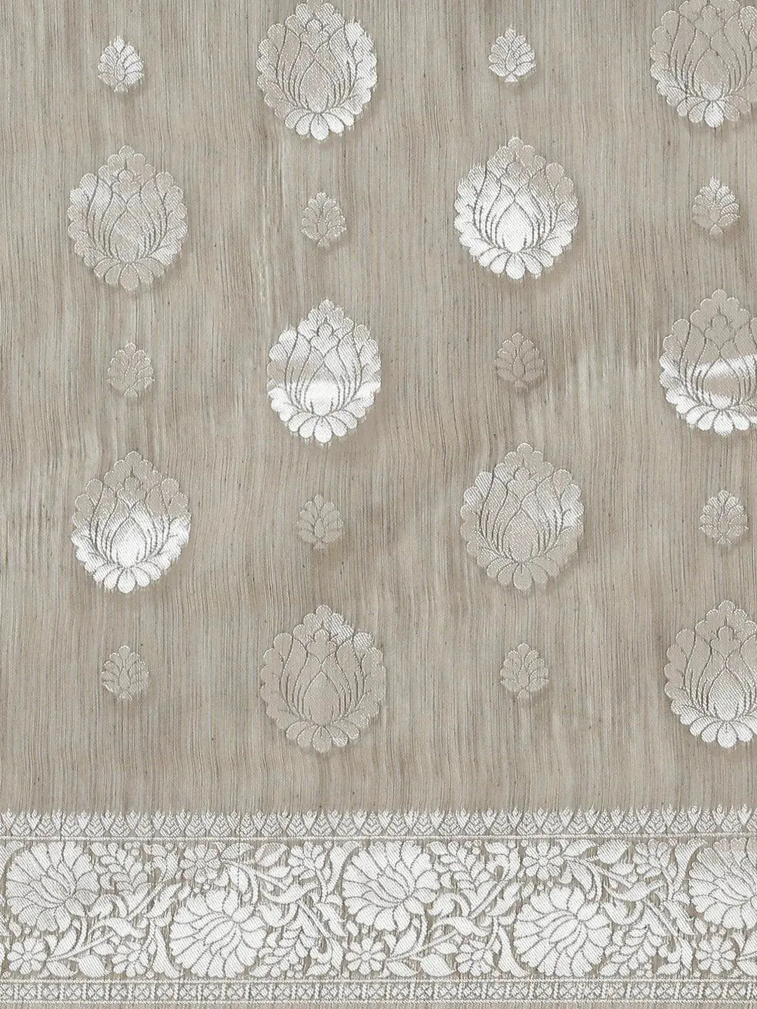 Grey Woven Design Brocade Saree - Libas 