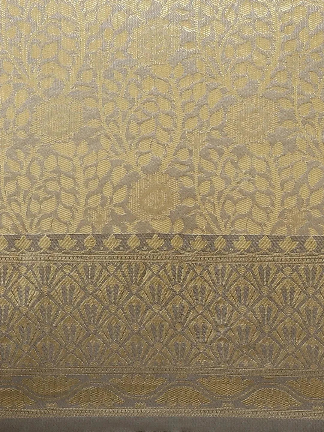 Grey Woven Design Brocade Saree - Libas 