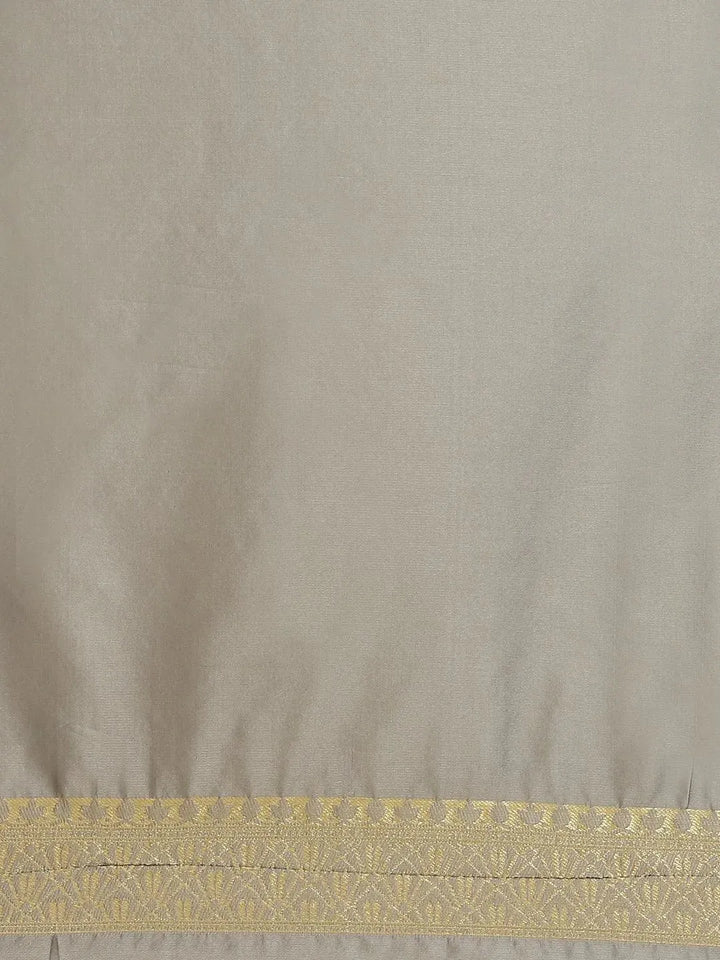 Grey Woven Design Brocade Saree - Libas