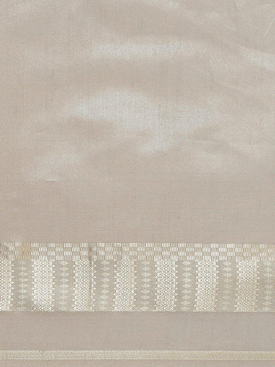Grey Woven Design Silk Blend Saree - Libas