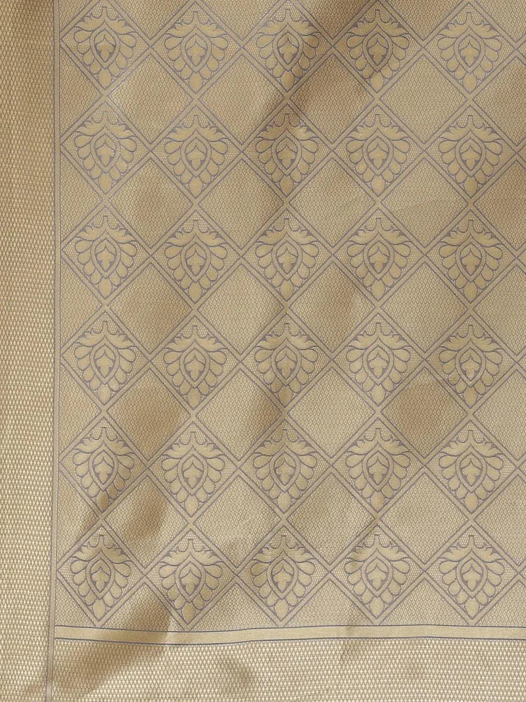 Grey Woven Design Silk Blend Saree - Libas 