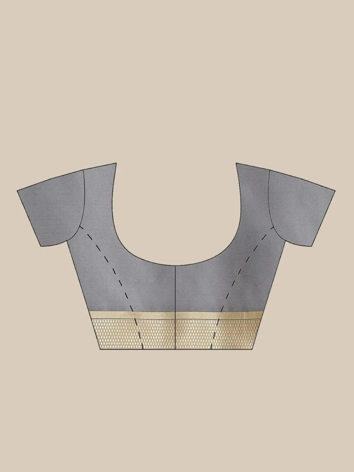 Grey Woven Design Silk Blend Saree - Libas