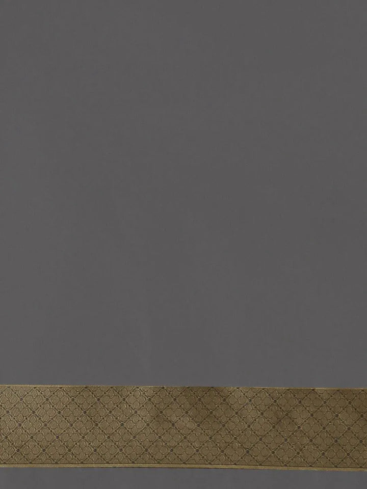 Grey Woven Design Silk Saree - Libas