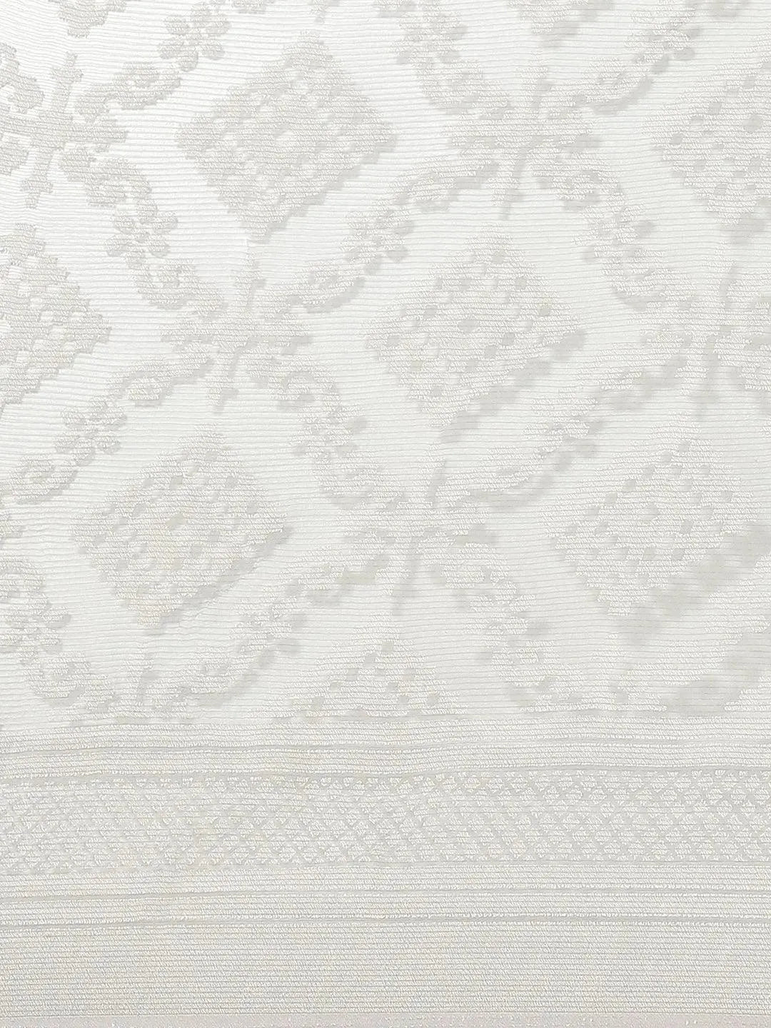 Grey Woven Design Tissue Saree - Libas 