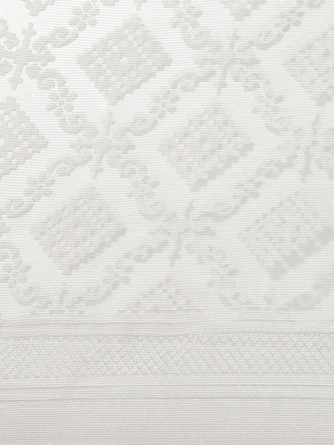 Grey Woven Design Tissue Saree - Libas