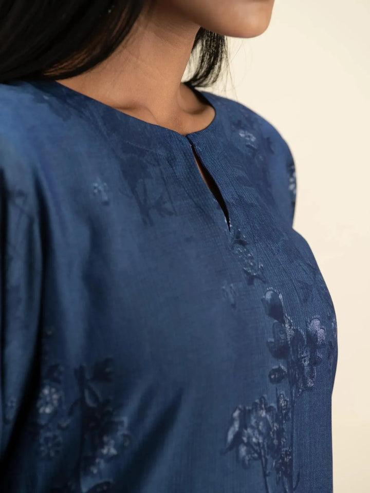 Indigo Printed Rayon Kurta Set - Libas