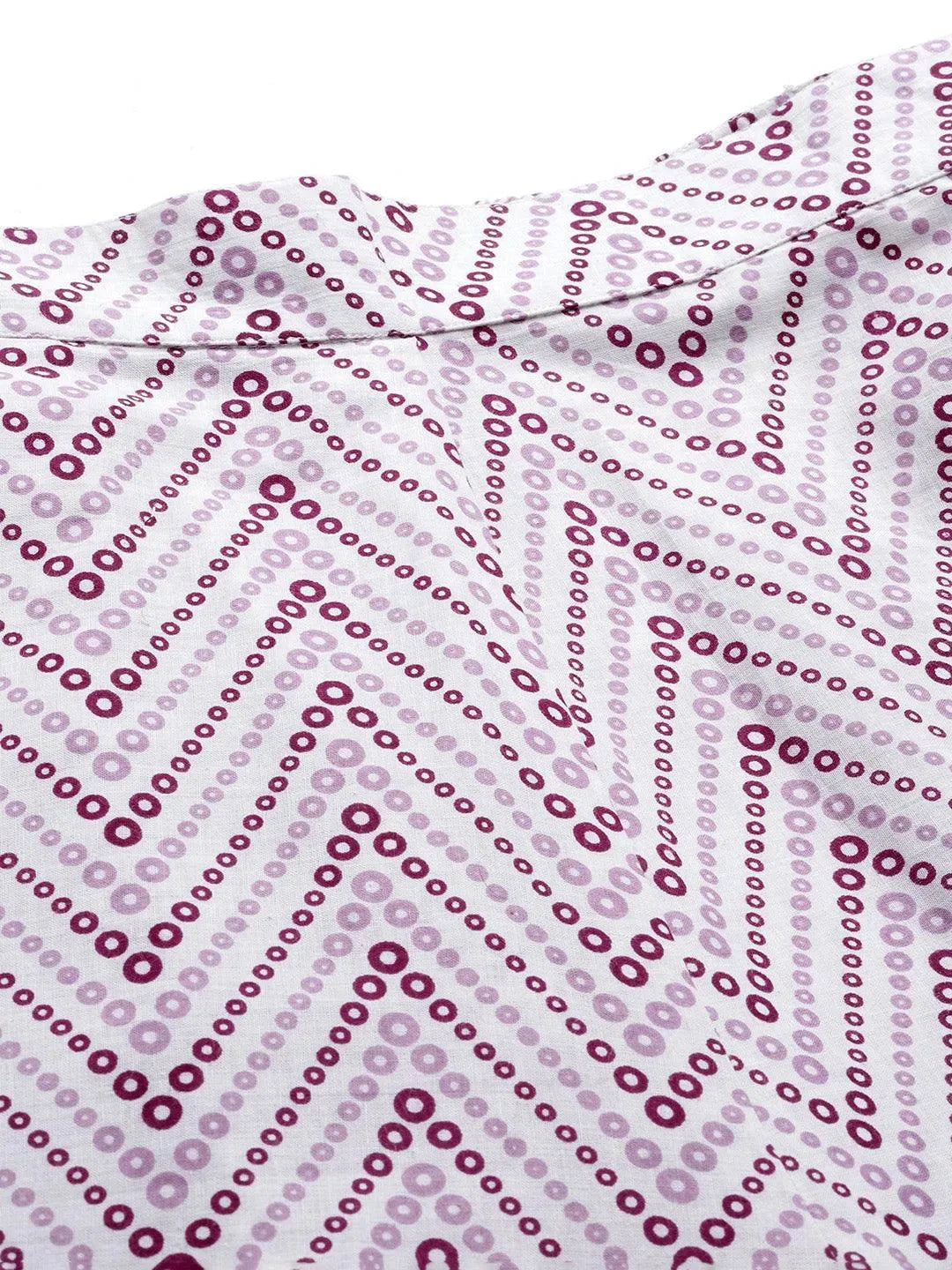 Lavender Printed Cotton Night Suit - Libas 