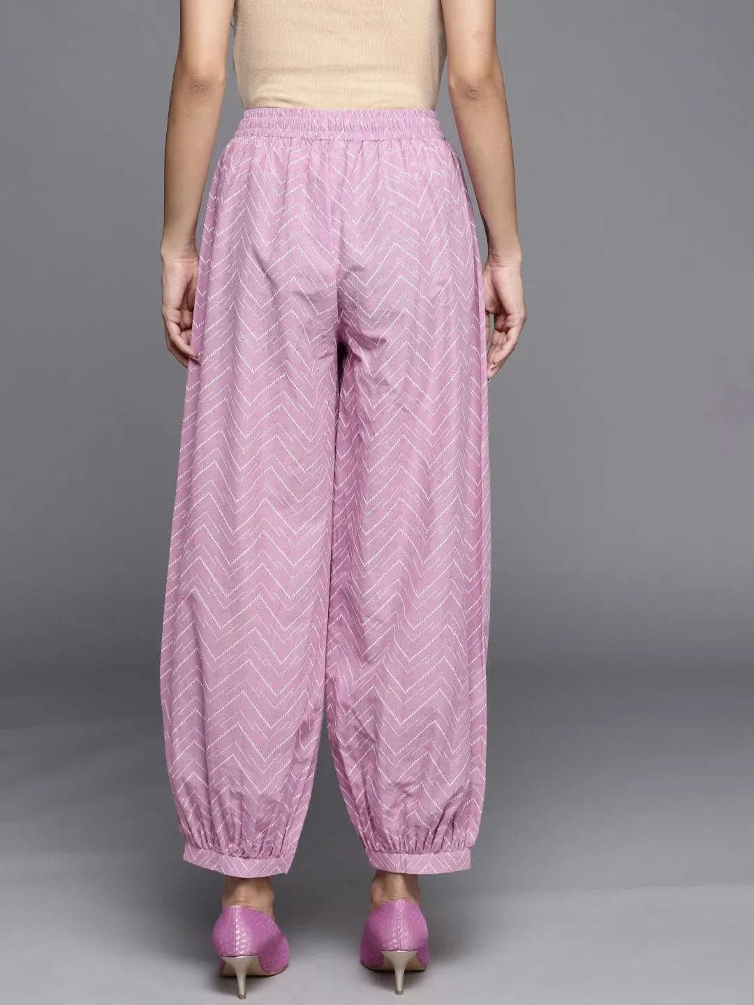 

Lavender Printed Cotton Salwar Pants