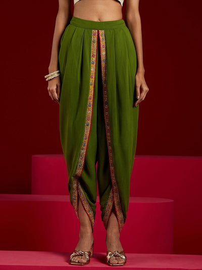 Libas Art Multi Embroidered Georgette Straight Kurta With Dhoti Pant & Dupatta - Libas