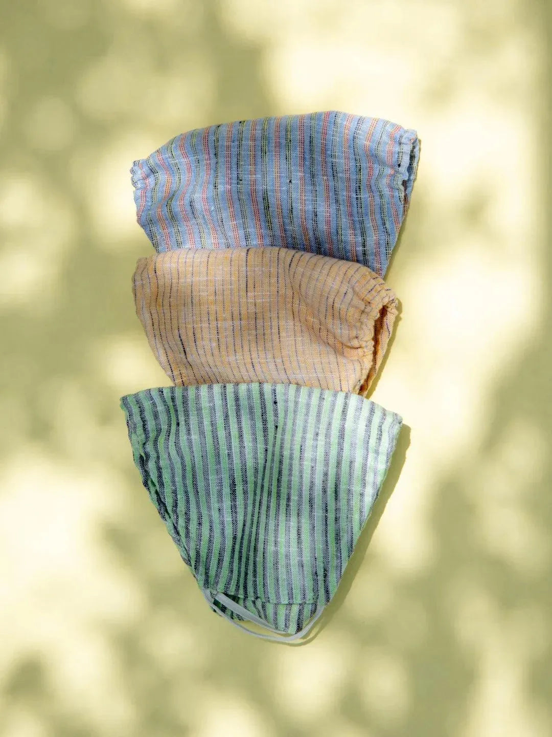 Libas Multicolored Up-cycled Cotton Masks with Checks and Stripes ( Pack of 4 ) - Libas 