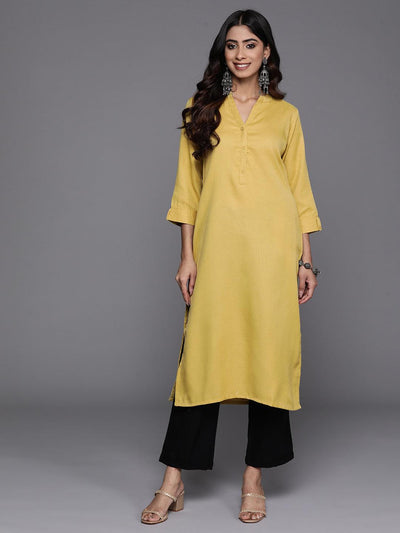 Parbani Women Aristocrat Handcrafted Yellow Long Kurti – PARBANI