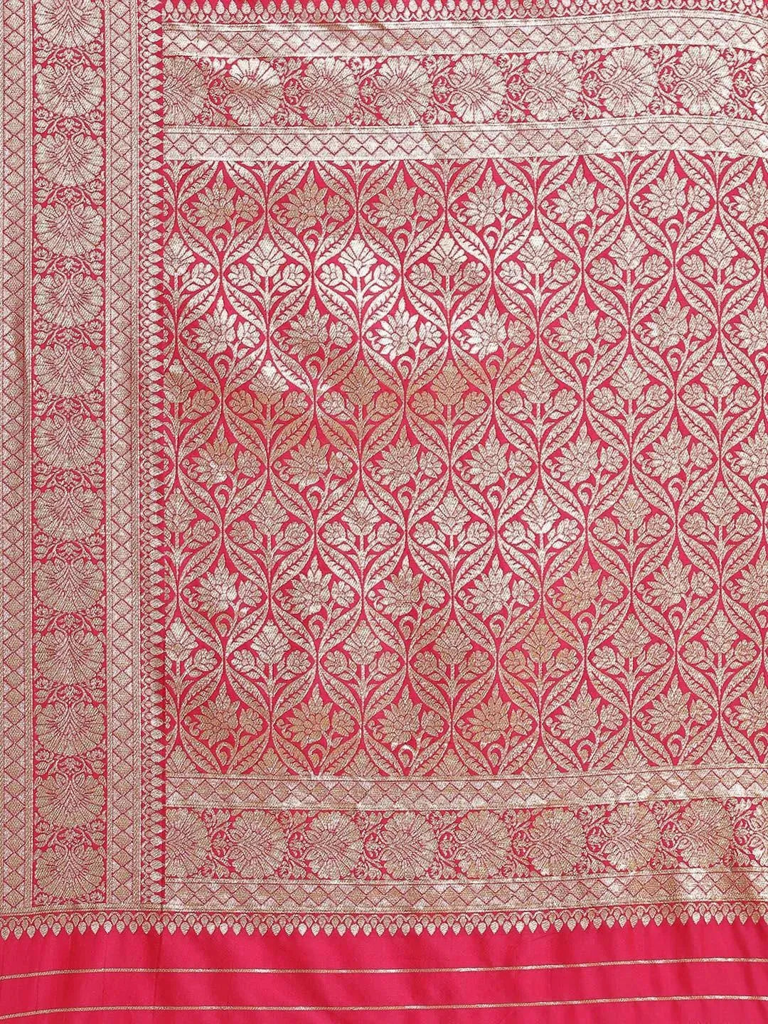 Magenta Woven Design Brocade Saree - Libas 