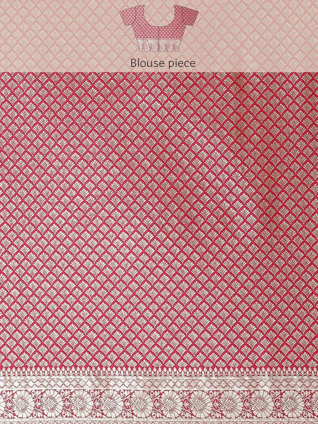 Magenta Woven Design Brocade Saree - Libas 