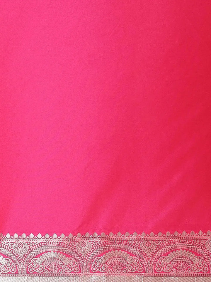 Magenta Woven Design Brocade Saree - Libas