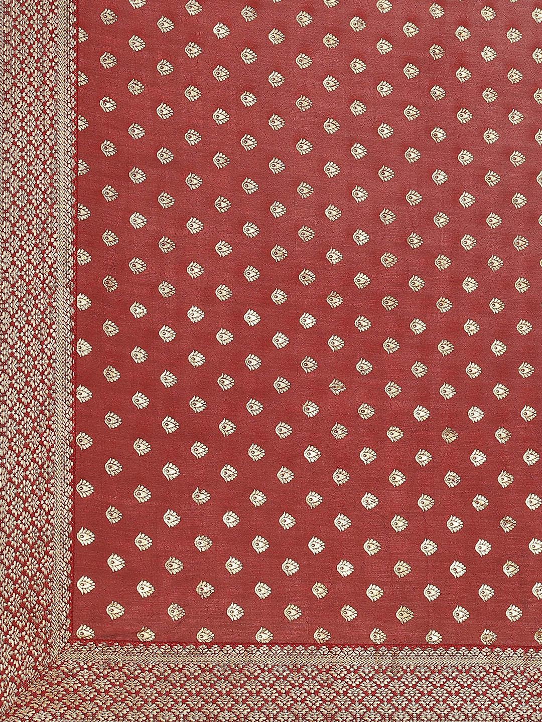 Maroon Printed Polyester Saree - Libas