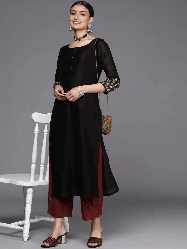 Maroon Self Design Cotton Palazzos - Libas