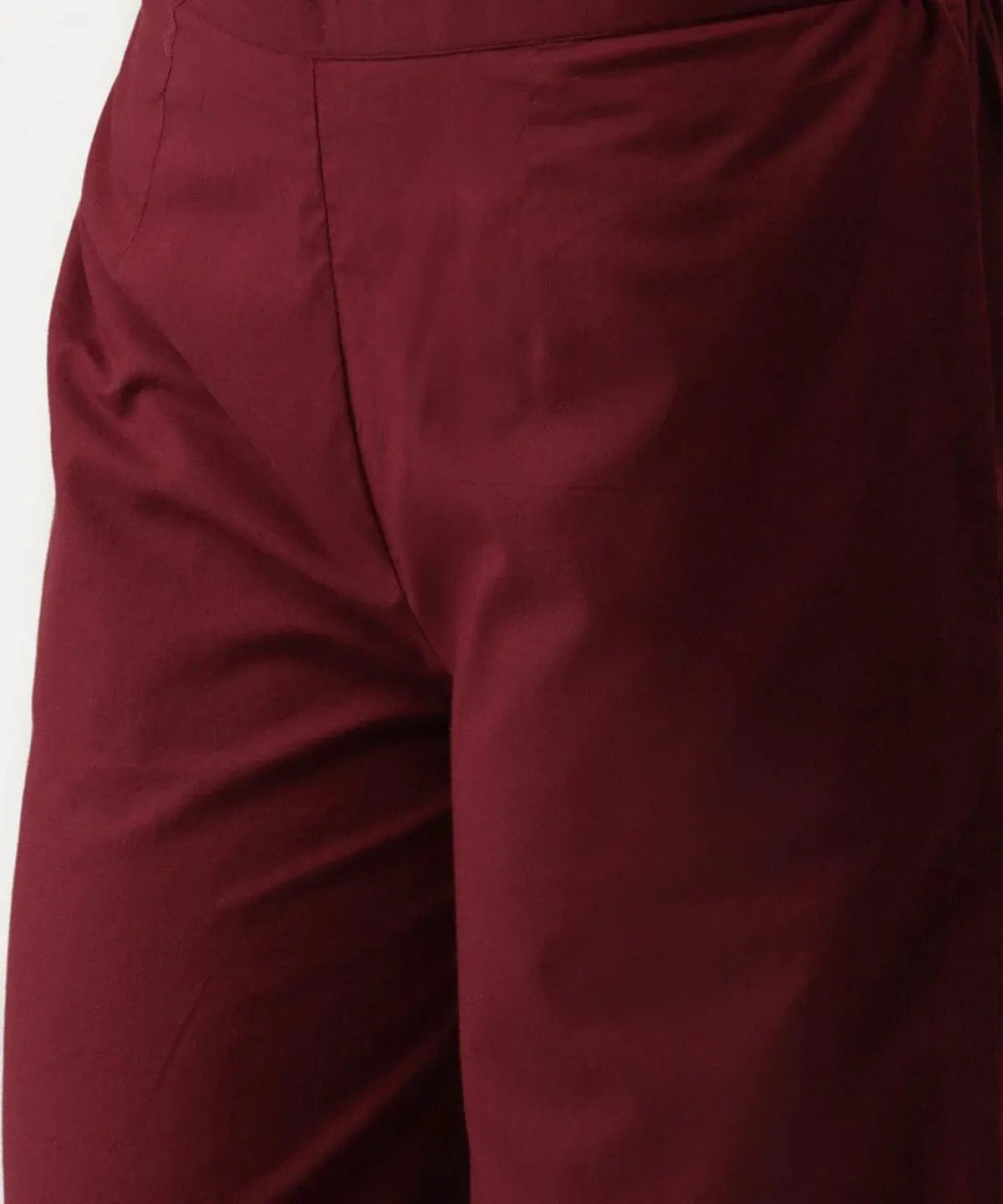 Maroon Solid Cotton Palazzos - Libas