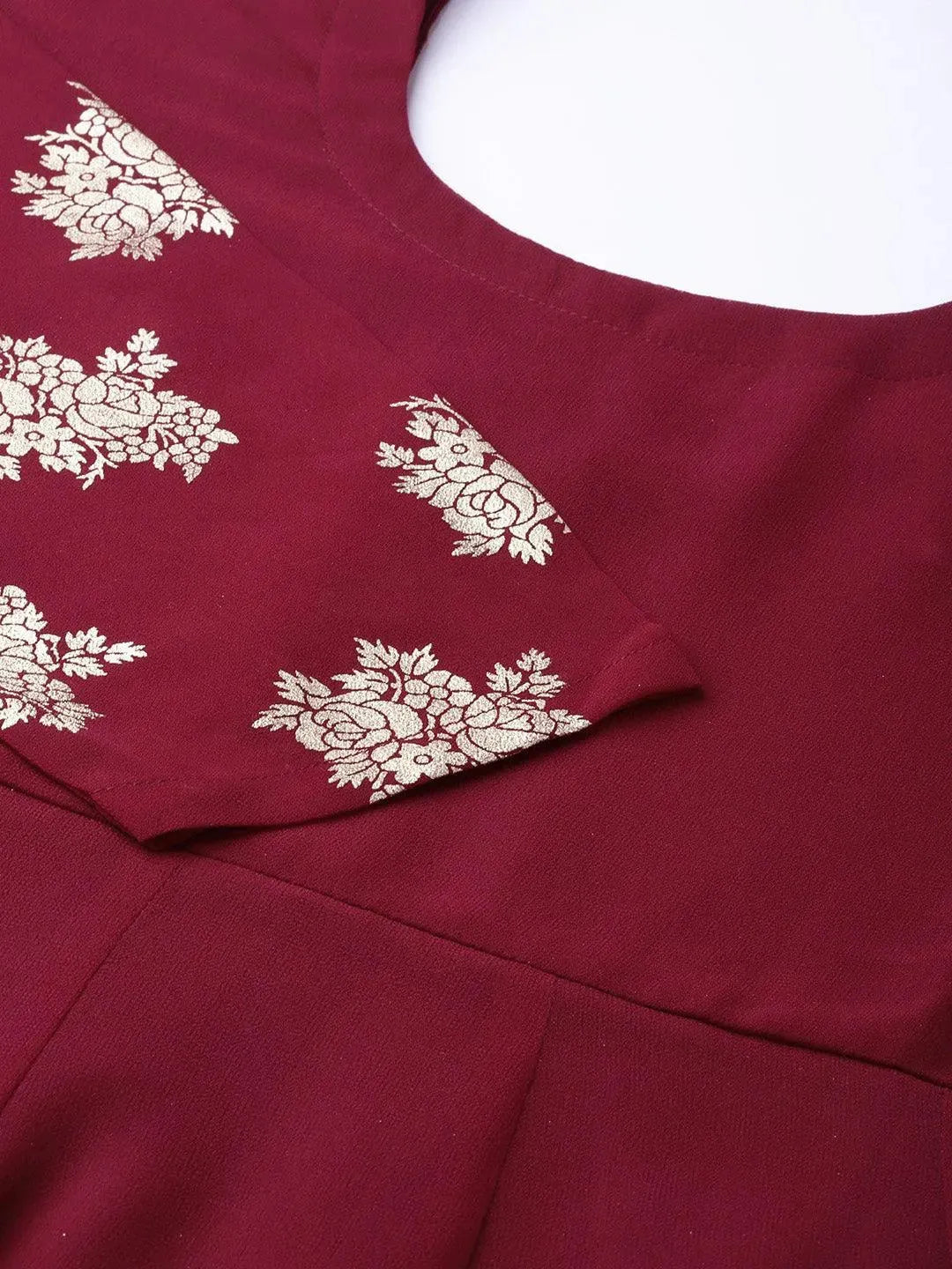 Maroon Solid Georgette Suit Set - Libas 