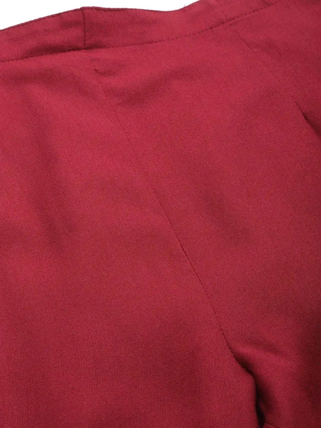 Maroon Solid Rayon Trousers - Libas 