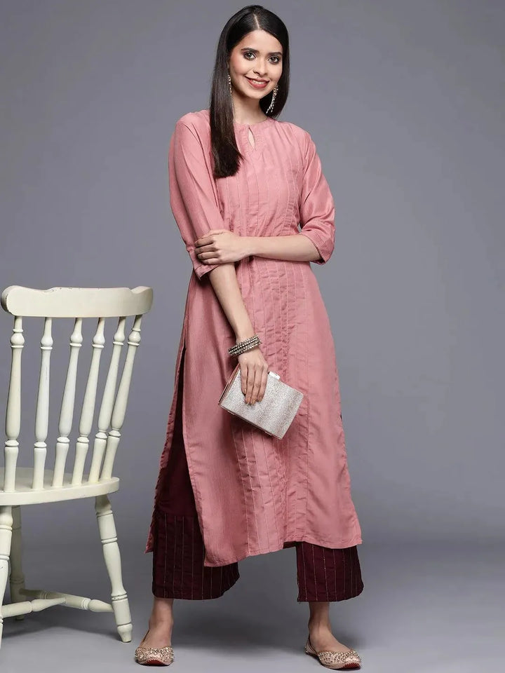 Maroon Solid Silk Palazzos - Libas