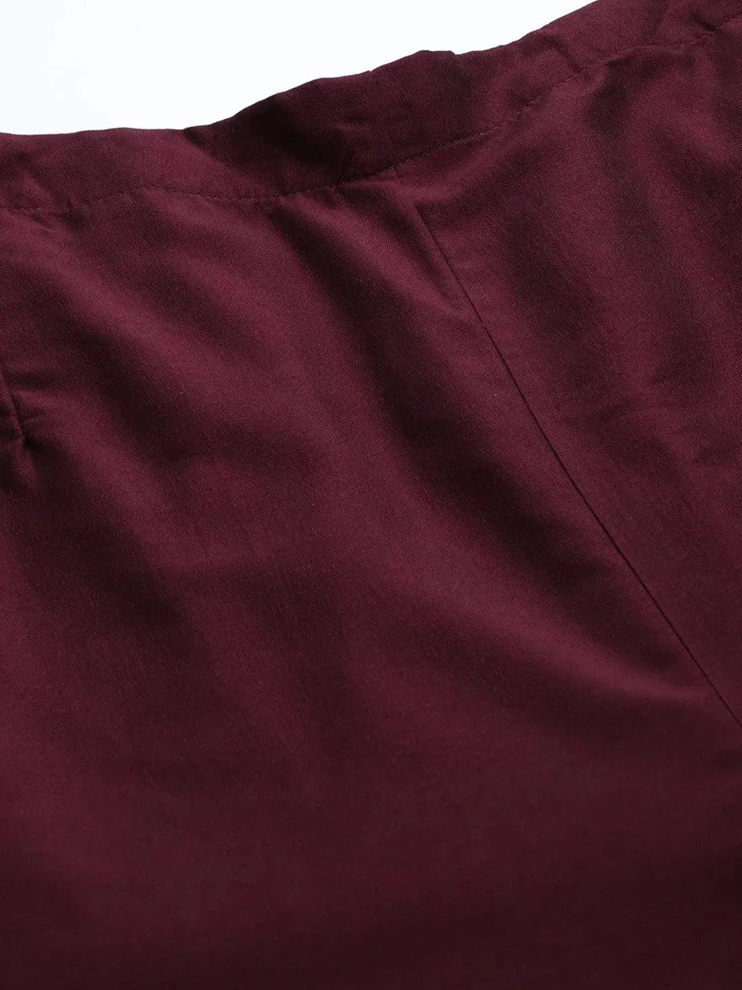 Maroon Solid Silk Palazzos - Libas 