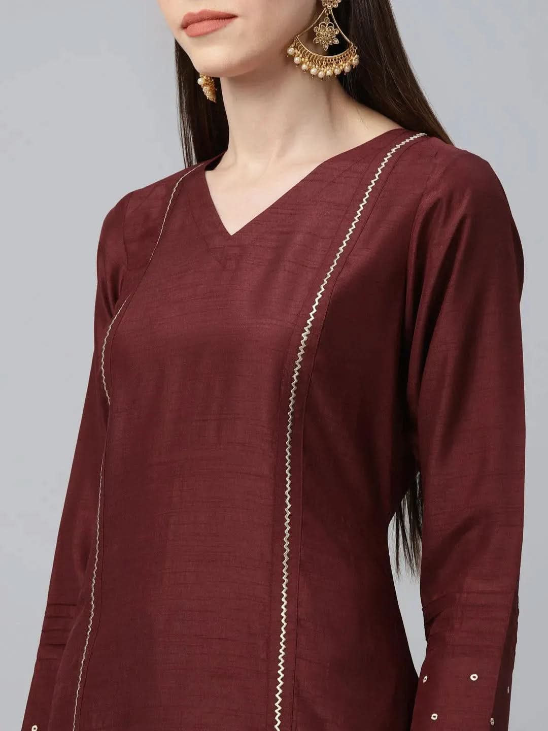 

Buy Maroon Striped Polyester Kurta Set - 6869-XS | Libas Ethnic Wear Online
