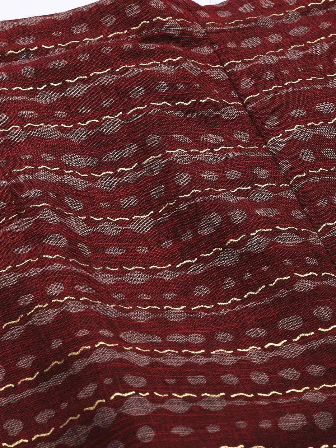 Maroon Striped Rayon Palazzos - Libas 