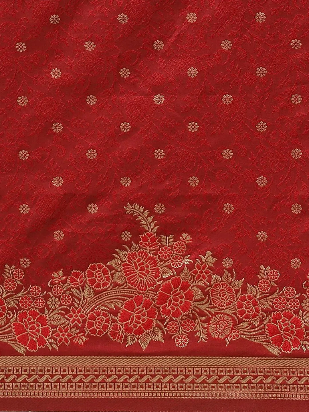 Maroon Woven Design Silk Saree - Libas 