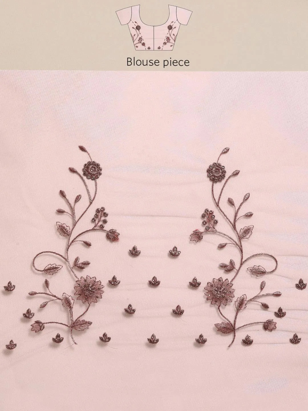 Mauve Embroidered Net Saree - Libas 