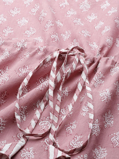 Mauve Printed Cotton Nightdress - Libas