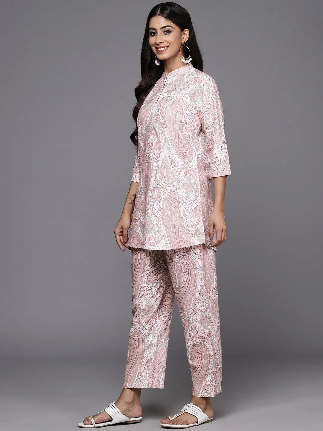 Mauve Printed Rayon Co-Ords - Libas 